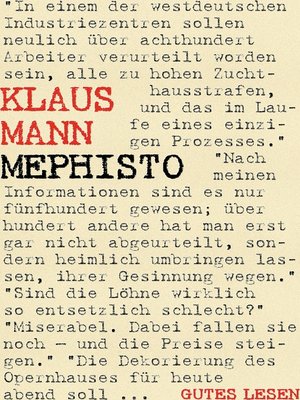 cover image of Mephisto--Roman einer Karriere